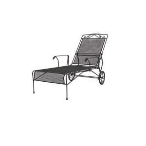 Wrought Iron Black Patio Chaise Lounge DISCONTINUED W3929 C BK