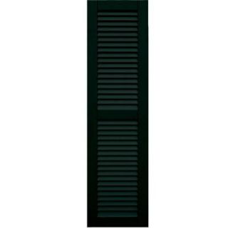 Winworks Wood Composite 15 in. x 56 in. Louvered Shutters Pair #654 Rookwood Shutter Green 41556654
