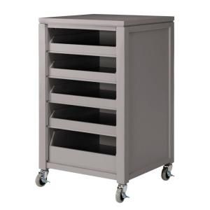 Martha Stewart Living 36 in. H Cement Grey Space Cart with 5 Pull Out Trays 0795110280