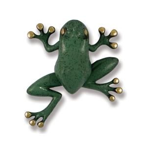 Michael Healy Solid Brass/Blue Green Patina Frog Door Knocker MH1401