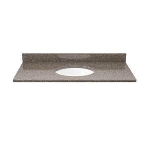 Solieque 37 in. Quartz Vanity Top in Chocolate Sparkle with White Basin VT3722PEX.4.HDSOL,DSOM,DSOM