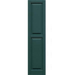 Wood Composite 15 in. x 64 in. Raised Panel Shutters Pair #633 Forest Green 51564633