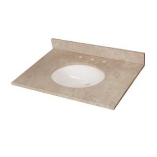 St. Paul 31 in. Stone Effects Vanity Top in Oasis with White Basin SEO3122 OA