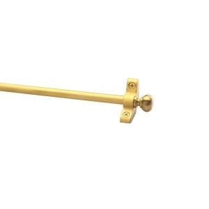 Zoroufy Select Collection Tubular 36 in. x 3/8 in. Brushed Brass Finish Stair Rod Set with Round Finials 03872