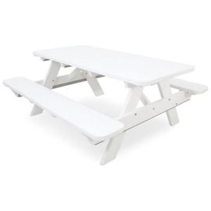 Ivy Terrace Classics White 6 ft. Patio Picnic Table IVPT172 WH