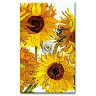 Art Plates Van Gogh Sunflowers   Cable Wall Plate CAB 336