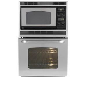 GE 27 in. Electric Wall Oven with Built In Microwave in Stainless Steel JKP90SPSS