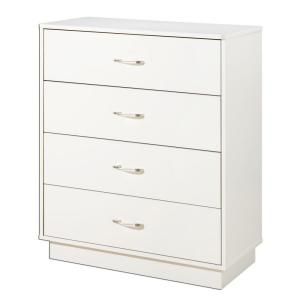 South Shore Furniture Clever 4 Drawer Dresser in Pure White 3360034