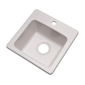 Mont Blanc Westminster Drop In Composite Granite 16x16x7 in. 1 Hole Bar Sink in White 17100Q