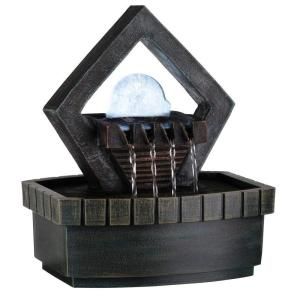 ORE International 9.5 in. Meditation Green Earth Tone Fountain with LED Light K324