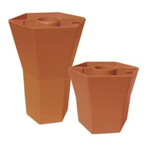 Brella Vase Patio Umbrella Vases in Opaque Terra Cotta (Duet Pack 5 in. and 10 in.) BVTCD