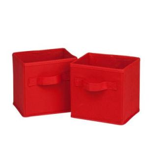 Honey Can Do 4.9 qt. Mini Non Woven Foldable Cube Bin Red (6 Pack) SFTZ02089