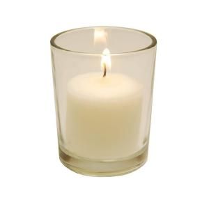 Lumabase 10 hour Votive Candles in Clear Glass Holders (Set of 12) 30712