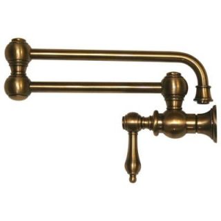 Whitehaus Vintage III Wall Mounted Potfiller with Lever Handle in Antique Brass WHKPFLV3 9500 ABRAS