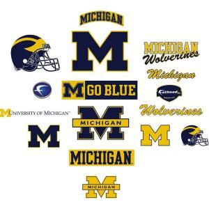 Fathead 40 in. x 27 in. Michigan Wolverines Team Logo Assortment Wall Decal FH15 15207