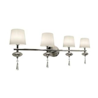 BAZZ Versa Series 4 Light Chrome Halogen Quadruple Wall Fixture with White Textured Glass Shades DISCONTINUED W00258W