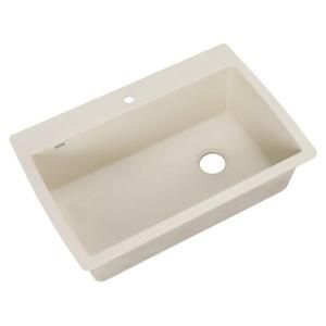 Blanco Diamond Dual Mount Composite 32.75x22x9.5 1 Hole Single Bowl Kitchen Sink in Biscuit 440196