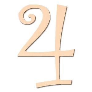 Design Craft MIllworks 8 in. Baltic Birch Curly Wood Number (4) 47030