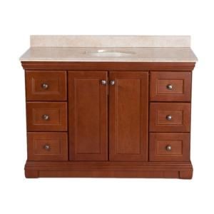 St. Paul Brentwood 48 in. Vanity in Amber with Stone Effects Vanity Top in Oasis BRSD48OAP2COM AM