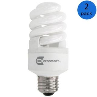 EcoSmart 60W Equivalent Daylight (5000K) Spiral Dimmable CFL Light Bulb (2 Pack) ES5M814DIM250K