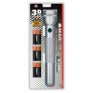 Maglite 3D LED Flashlight with Batteries in Gray ST3DGU6