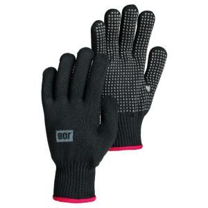 Hestra JOB Mollis Size 10 Large Lightweight Knit Gloves with Rubber Grip Palm in Black 14001 10