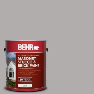 BEHR Premium 1 gal. #MS 81 Crater Gray Satin Interior/Exterior Masonry, Stucco and Brick Paint 28001