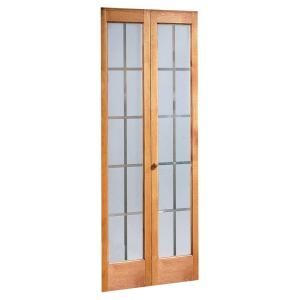 Pinecroft Colonial Glass Wood Universal/Reversible Interior Bi fold Door 873730