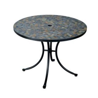 Home Styles Stone Harbor 51 in. Round Slate Tile Top Patio Dining Table 5601 36
