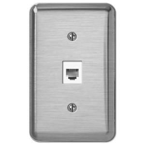 Creative Accents Phone Jack Wall Plate   Brushed Chrome 2BM107SPJ