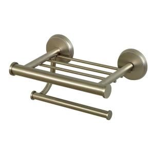 Zenith Wilmont Single Post Toilet Paper Holder with Shelf in Brushed Nickel BWIL56BN
