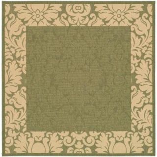 Safavieh Courtyard Olive/Natural 6 ft. 7 in. x 6 ft. 7 in. Square Area Rug CY2727 1E06 7SQ