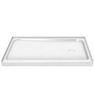 MAAX 60 in. x 30 in. Single Threshold Shower Base with Right Drain in White 105707 000 001 002