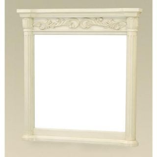 Pegasus Estates 38 in. x 36 in. Framed Wall Mirror in Antique Bisque DISCONTINUED PEGM 9016 36WT
