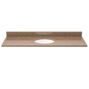 Solieque 49 in. Quartz Vanity Top in Chestnut with White Basin VT4922MCN.4.HDSOL,DSOM,DSOM