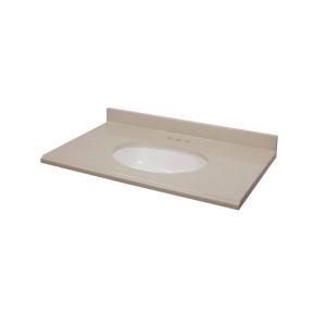 St. Paul 37 in. Colorpoint Composite Vanity Top in Beach with White Undermount Bowl DISCONTINUED CPX1410COM