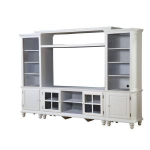 Hillsdale Furniture Grand Bay White Large Entertainment Center Wall Unit DISCONTINUED 6122LEC