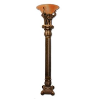 ORE International 72 in. Antique Style Gold tone Floor Lamp 9000