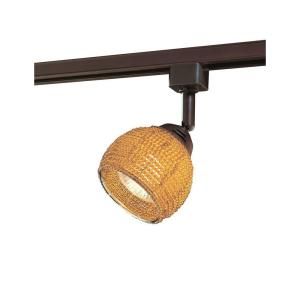 Hampton Bay Linear Track Head Oil Rubbed Bronze with Amber Beaded Shade EC314OBR
