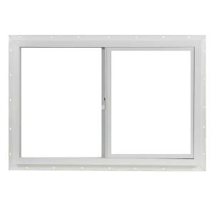 TAFCO WINDOWS Slider Vinyl Windows, 36 in. x 24 in., White, with Single Glass includes Screen VUS3624OP