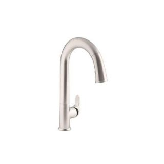 KOHLER Sensate AC Powered Touchless Kitchen Faucet in Vibrant Stainless with Black Accents K 72218 B7 VS