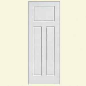 Masonite Safe N Sound Glenview Smooth 3 Panel Craftsman Solid Core Primed Composite Prehung Interior Door 19600
