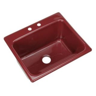 Thermocast Kensington Drop in Acrylic 25x22x12 in. 2 Hole Single Bowl Utility Sink in Ruby 21266