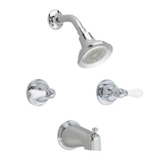 American Standard Hampton 2 Porcelain Lever Handle Tub and Shower Faucet in Polished Chrome DISCONTINUED 7220.712.002