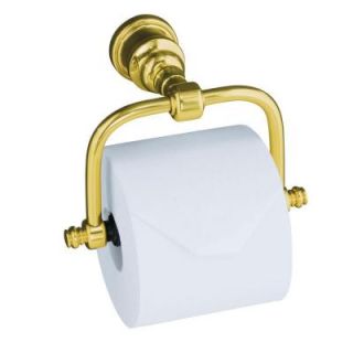 KOHLER IV Georges Horizontal Wall Mount Single Post Toilet Paper Holder in Vibrant Polished Brass K 6828 PB