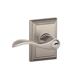 Schlage Addison Collection Accent Satin Nickel Keyed Entry Lever F51 ACC 619 ADD