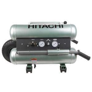 Hitachi 5 Gal. 145 psi Wheel Barrow Air Compressor with 8 oz. Synthetic Oil and Dipstick EC1110
