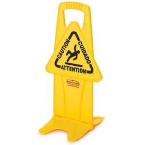 Rubbermaid Commercial Products 25 in. x 13 in. Wet Floor Caution Sign FG9S09DPYEL