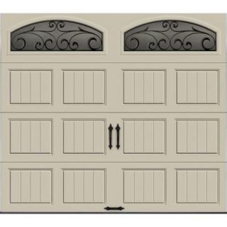 Clopay Gallery Collection 8 ft. x 7 ft. 6.5 R Value Insulated Desert Tan Garage Door with Wrought Iron Window GR1SP_RT_WIA2
