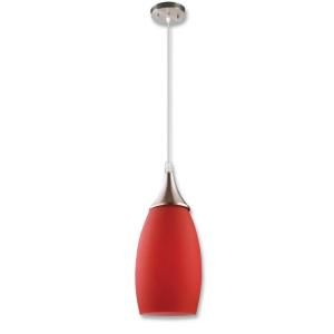 Peak Collection 1 Light Red and Nickel Pendant Fixture 1932 H Red